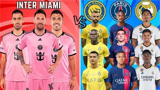 Inter Miami Trio 🆚 Al Nassr PSG Madrid Messi Suarez Mbappe Ronaldo Vini Bellingham Dembele💪⚽ [upl. by Yremogtnom]