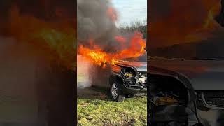 Electric Vehicle Fires evfire fire extrication firefightingequipment tesla firefighter [upl. by Etteve819]