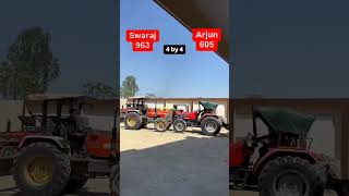 Swaraj 963 🆚 Arjun 605 tractor tochain indianarmed akulaclass vijaychowk heer forceindia [upl. by Umeh944]