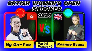 British Womens Open Snooker 2024 Landywood  Reanne Evans Vs Ng OnYee  Part6 Frame6 [upl. by Lewellen]