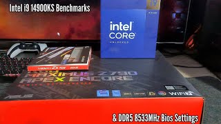 Intel i9 14900KS 63GHz Benchmarks amp DDR5 8533MHz Asus Bios Settings [upl. by Padget]