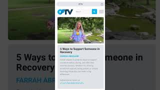 OFTV 5 ways to support someone in recovery farrahabraham [upl. by Fermin]