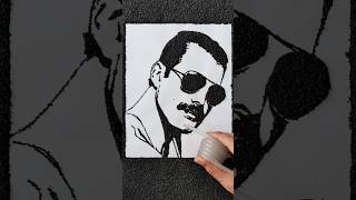 🌪️drawing Freddie Mercury by vacuuming sand shorts art drawing [upl. by Nimsay908]