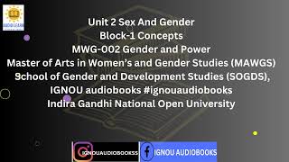 Unit 2 Sex And Gender Block1 Concepts MWG 002 MAWGS SOGDS ignou gender ignouuniversity [upl. by Nihhi]