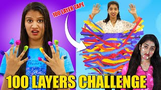 100 LAYERS WEARING CHALLENGE 🤩  EXTREME CHALLENGE GONE WRONG 😱  PULLOTHI [upl. by Mahau]