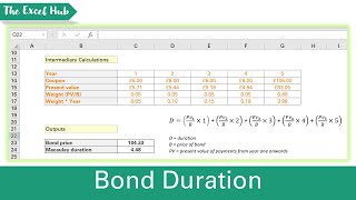 Calculate The Macaulay Duration Of A Bond In Excel [upl. by Thornburg]