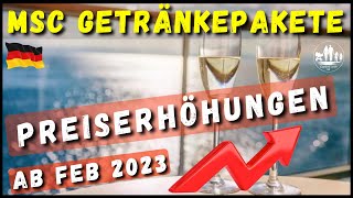 MSC Preiserhöhungen bei Getränkepaketen ab Februar 2023 ◾️ Es wird teurer bei MSC ◾️ Kreuzfahrt News [upl. by Herrle]