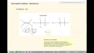 AQA A Level Chemistry  Organic Chemistry  Electrophilic Addition Mechanism [upl. by Orapma]