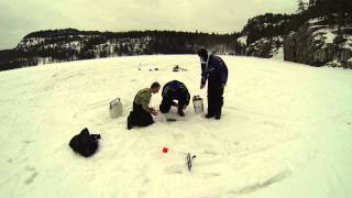 Elliot Lake Ice Fishing 2014 [upl. by Inaluahek]