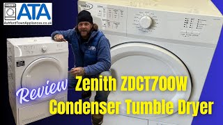 Zenith Condenser Tumble Dryer MOD No ZDCT700W Unwrap amp Review [upl. by Baudin579]