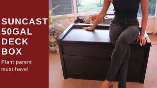 Suncast 50gal deck box unboxing review organize with me  Ladesa [upl. by Byram]