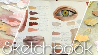 Painting facial features sketchbook oil painting watercolor painting Eye Nose Ear Lips [upl. by Valley]