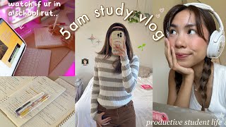 5AM STUDY VLOG ⏰ studying for exams realistic student days in my life amp future teacher projects [upl. by Adnerak]