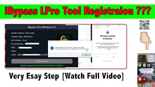 How To Register Serial Number on iBypass Lpro Window Tool iphone 7 Iphone Locked To Owner Bypass [upl. by Ailahs348]