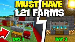 5 MUST HAVE Farms for Minecraft Bedrock 121 XP  LOOT [upl. by Venus511]