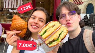 EATING IN PARIS FOR ONLY 10€ 💸 Bakeries Croissant Crêpes [upl. by Aerdnael]