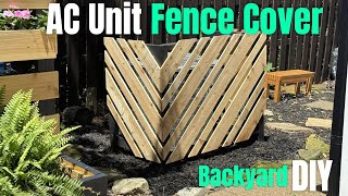 AC UNIT FENCE COVER  Hide AC with slatted fence  DIY Woodworking Project [upl. by Adnerb]