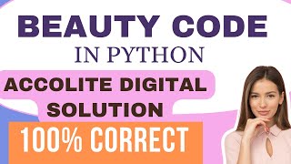 BEAUTY CODE IN PYTHON  ACCOLITE CODING SOLUTIONS  BEAUTIFUL PATH ACCOLITE CODE  GRAPH CODE [upl. by Nylsirhc]