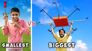 Home made smallest drone vs biggest drone 😱 [upl. by Yebba200]