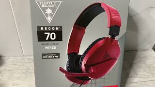 Turtle Beach Recon 70 Wired Gaming Headset  Unboxing Reviews  in RED [upl. by Elatsyrk]