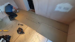 Laying chipboard floating flooring [upl. by Annairda637]