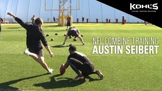 NFL Combine Training  Austin Seibert  Kohls Kicking Camps [upl. by Nyleuqaj125]