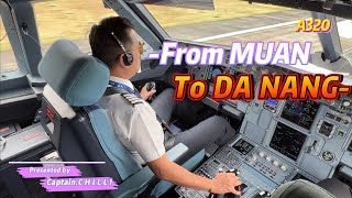 FULL Cockpit Video Windy landing at Da Nang Airbus A320 [upl. by Arrahs]