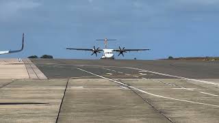 Aurigny ATR 72600 GOTAR Departing Guernsey Airport EGJB 4K [upl. by Ignaz]