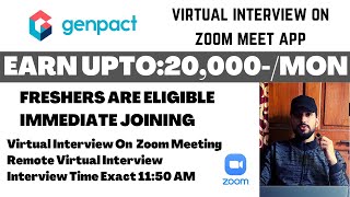 Genpact Virtual Interview Today On Zoom Meeting App 2023 [upl. by Enovi609]