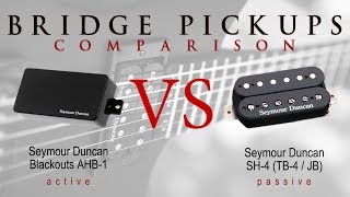 SEYMOUR DUNCAN SH4 JB vs BLACKOUTS  Active Passive Bridge Pickup Metal Tone Comparison  Review [upl. by Mines]