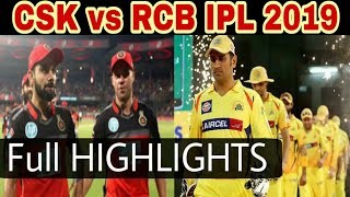 csk vs rcb 2019 highlights full match  CSK vs RCB 1st Match  IPL 2019 LIVE Highlights [upl. by Ynatsyd]