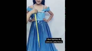 How to Take Girls Gown Measurements  Kids Party Long Gown Measurement 1 to 15 years [upl. by Benn445]