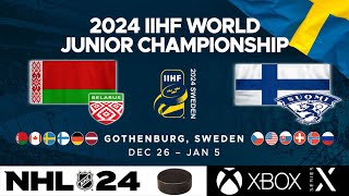 WJC 2024  24  Group A  Belarus vs Finland [upl. by Roux]