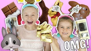 TRYING CHOCOLATE EASTER BUNNIES TASTE TEST  Fizz Sisters [upl. by Mcgaw]