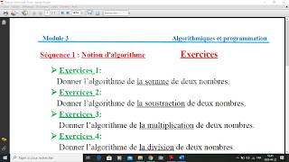 Exercice 1et 5notion d algorithme [upl. by Inavoy]