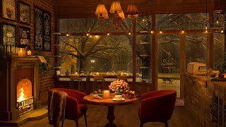 4K Cozy Coffee Shop ☕ Smooth Piano Jazz Music for Relaxing Studying Sleeping [upl. by Lira]