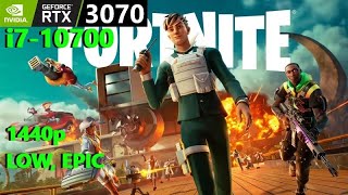 Fortnite RTX 3070  i710700 1440p LOW EPIC  GPU Stock  Overclock [upl. by Andersen185]