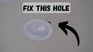 Repair drywall hole around recessed light  fixing my mistake [upl. by Pritchett]