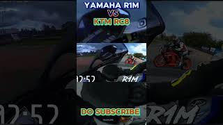 r1m vs RC 8 race 😈🚀 shorts bikelover r15 r1 trending motovlog race ktm bike [upl. by Nebuer147]