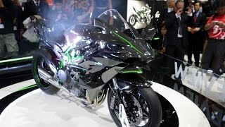 Kawasaki Ninja H2 R WalkAround at Intermot  Visordown Exclusive [upl. by Neelyhtak69]