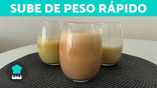 3 LICUADOS para SUBIR de PESO en una semana 🍋🍫  Recetas Para Engordar [upl. by Roper491]