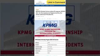 KPMG Global Internship Program shorts [upl. by Rothstein390]