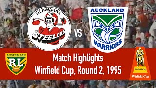 Illawarra Steelers vs Auckland Warriors  1995 Round 2  HIGHLIGHTS [upl. by Ordnasil975]