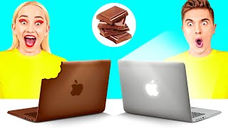 Real Food vs Chocolate Food Challenge  Funny Food Situations by HAHANOM Challenge [upl. by Eldnar]