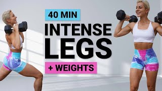 40 MIN STRONG LOWER BODY WORKOUT  Quad Focus  Toned Legs  Calves  At Home   Weights   Chair [upl. by Alyose376]