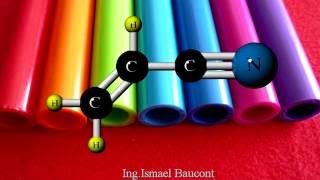 Acrylonitrile 3D Molecule Animation [upl. by Ennirac]