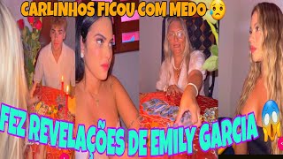 CARLINHOS MAIA LEVOU UMA TAROLOGA PRA LÊ AS CARTAS PRA TURMA 😱 FEZ REVELAÇÕES PRA EMILY GARCIA 😱😱 [upl. by Selimah]