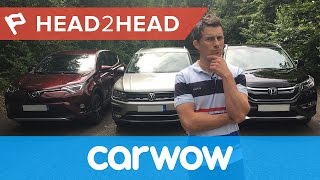 Volkswagen Tiguan vs Honda CRV vs Toyota RAV4 review  Head2Head [upl. by Hsetim]