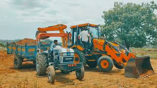 Jcb 3dx Eco Excellence Machine Red Mud In Eicher Mahindra and Sonalika Tractor  Jcb Video  JCB [upl. by Aleahc]