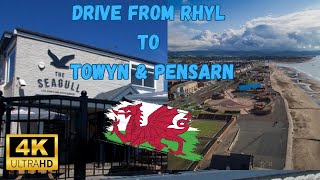 DRIVE FROM RHYL TO TOWYN amp PENSARN in 4k rhyl 110723 4k 4kvideo walesdriving rainyday [upl. by Corby]